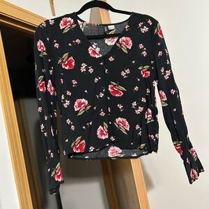Black Floral Blouse